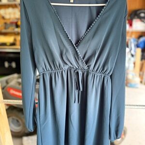 Charlotte Russe Long Sleeve Dress - Dark Teal